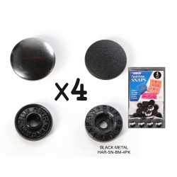 Tool free Snaps (4 pcs) - BLACK/METAL