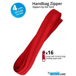Zipper - 4yd (16 Pulls) - HOT RED