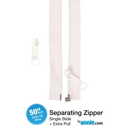 Zipper DS (50")(2 pulls) - WHITE