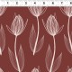 Mary's Tulips Linen  - BRICK
