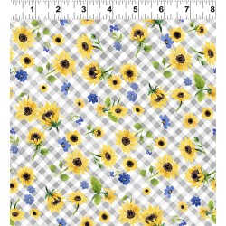Sunflowers Checks - GREY/WHIE