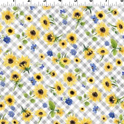 Sunflowers Checks - GREY/WHIE