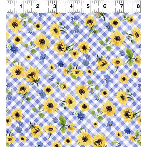 Sunflowers Checks - BLUE/WHITE