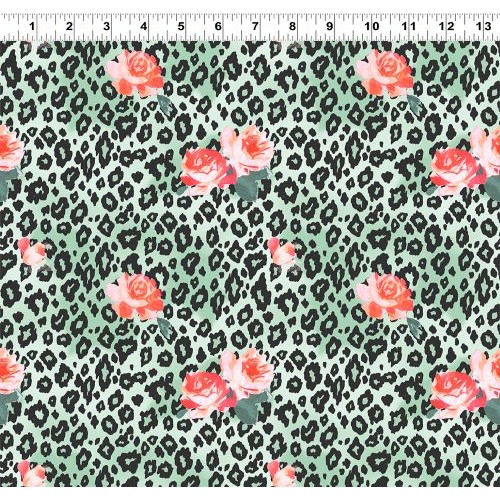 Roses & Leopard Print - GREEN (Digital)