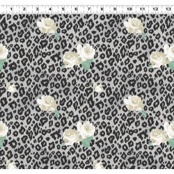 Roses & Leopard Print - GREY (Digital)