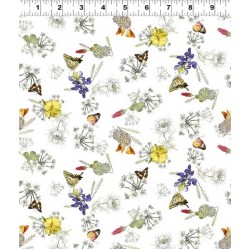 Flowers & Butterflies - WHITE (Digital)