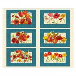 Panel Poppies 90cm - BLUE (Digital)