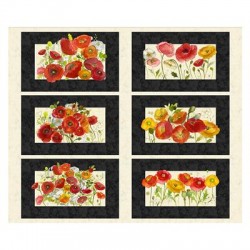 Panel Poppies 90cm - BLACK (Digital)
