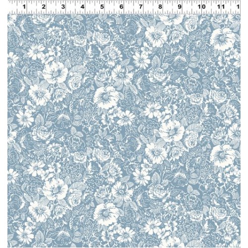 Packed Flowers - BLUE/WHITE