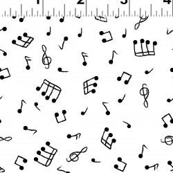 Digital Music Notes - WHITE