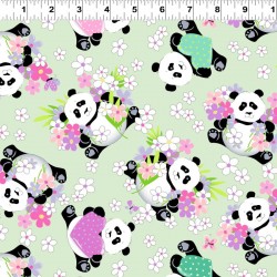 Panda Party Tossed Pandas - SOFT GREEN