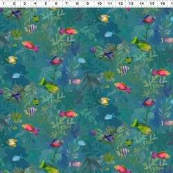 Coral Reef Digital Fish TEAL