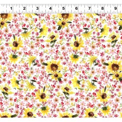 Summer Garden Sunflowers Digital - WHITE