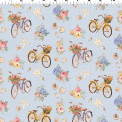 Coastal Cottage  Beach Bike (Digital) - LIGHT DENIM