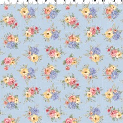 Coastal Cottage  Tossed Floral (Digital) - DENIM