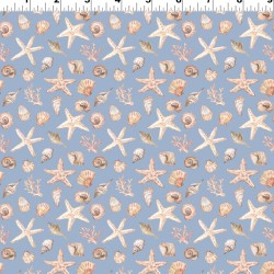 Coastal Cottage  Seashells (Digital) - DARK DENIM