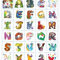 Amazing Alphabet  Blocks Panel 90cm (Digital) - WHITE