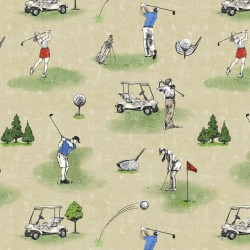 Golfing Toile (Digital) - DARK BUTTER