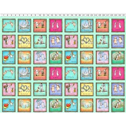 Animal Love Squares - LIGHT TURQUOISE