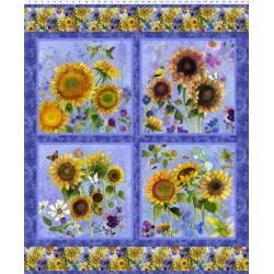 Sunflower Song Panel 90cm (Digital) - PERIWINKLE