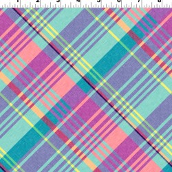 108" Wideback Diagonal Plaid Norwich (Digital) - TURQUOISE