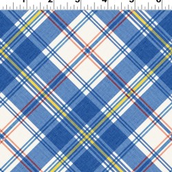 108" Wideback Diagonal Plaid Mt. Vernon (Digital) - ROYAL BLUE