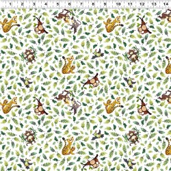 Jungle Friends  Tossed Animals (Digital) - WHITE