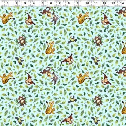 Jungle Friends  Tossed Animals (Digital) - LIGHT BLUE