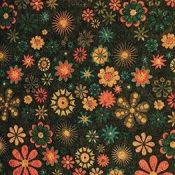 Cork Fabric - Flower/Multi
