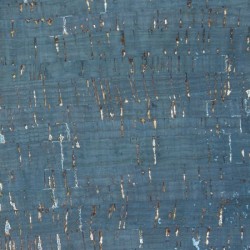 Cork Fabric-Blue/Silver- 18"x15"