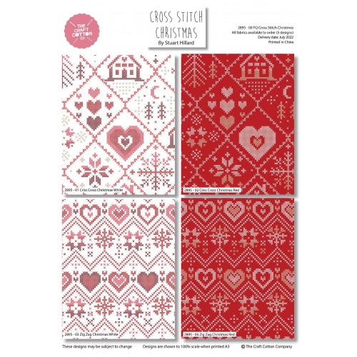 Panel - Cross Stitch Christmas Bag 65cm - RED