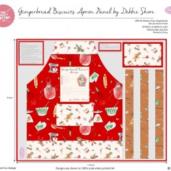 Panel - Gingerbread Biscuits Apron Panel 91cm - MULTI