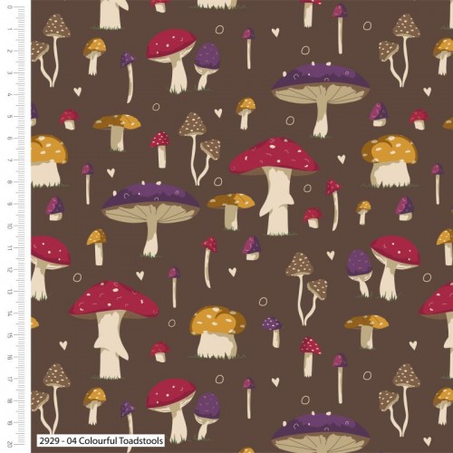 Colourful Toadstools - BROWN
