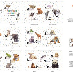 Alphabet Animals Book Panel (90cm) - WHITE