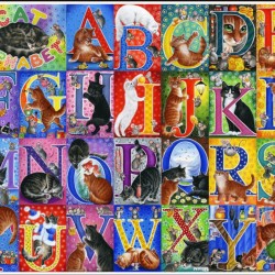 Cat - ABC Alphabets Panel (90cm) - BLACK