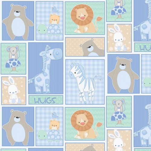 Small Animals Patchwork - BLUE