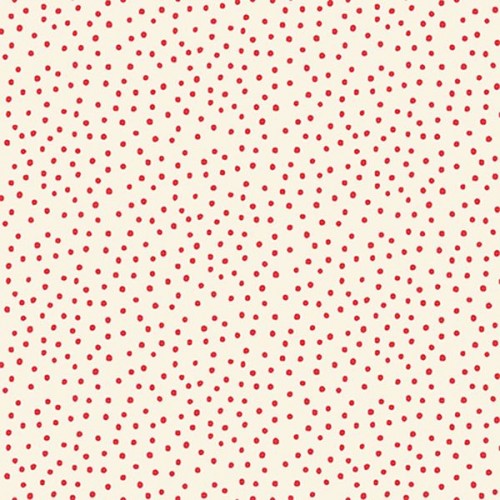 Red Dots on Cream - RED