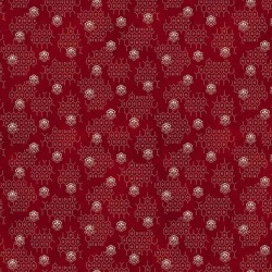Floral and Honeycomb - DARK RED