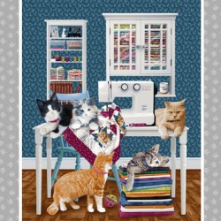 Quilted Kitties - Panel - 60cm