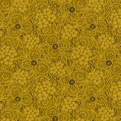 Leaves & Flowers - GOLD/GREEN