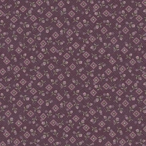 Flannel - Diamonds & Rose Buds - PURPLE