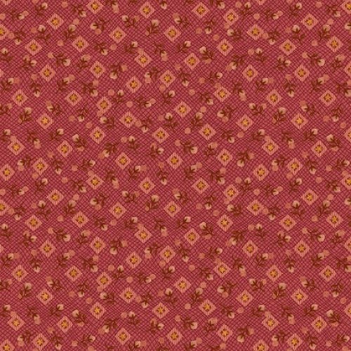 Flannel - Diamonds & Rose Buds - RED