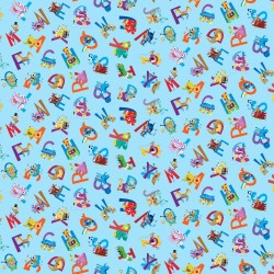 ABC Monster Allover Digital - LIGHT BLUE/LIGHT BLUE