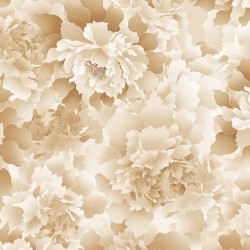 118" Wideback Monochromatic Peony - TAN