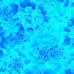 118" Wideback Monochromatic Peony - CERULEAN