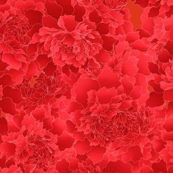 118" Wideback Monochromatic Peony - FLAME
