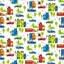 Trucks  & Buildings - WHITE