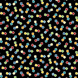 Small Coloured Blocks Glow - BLACK