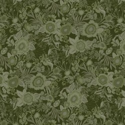 108" Wideback Packed Floral - GREEN