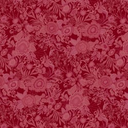 108" Wideback Packed Floral - RED